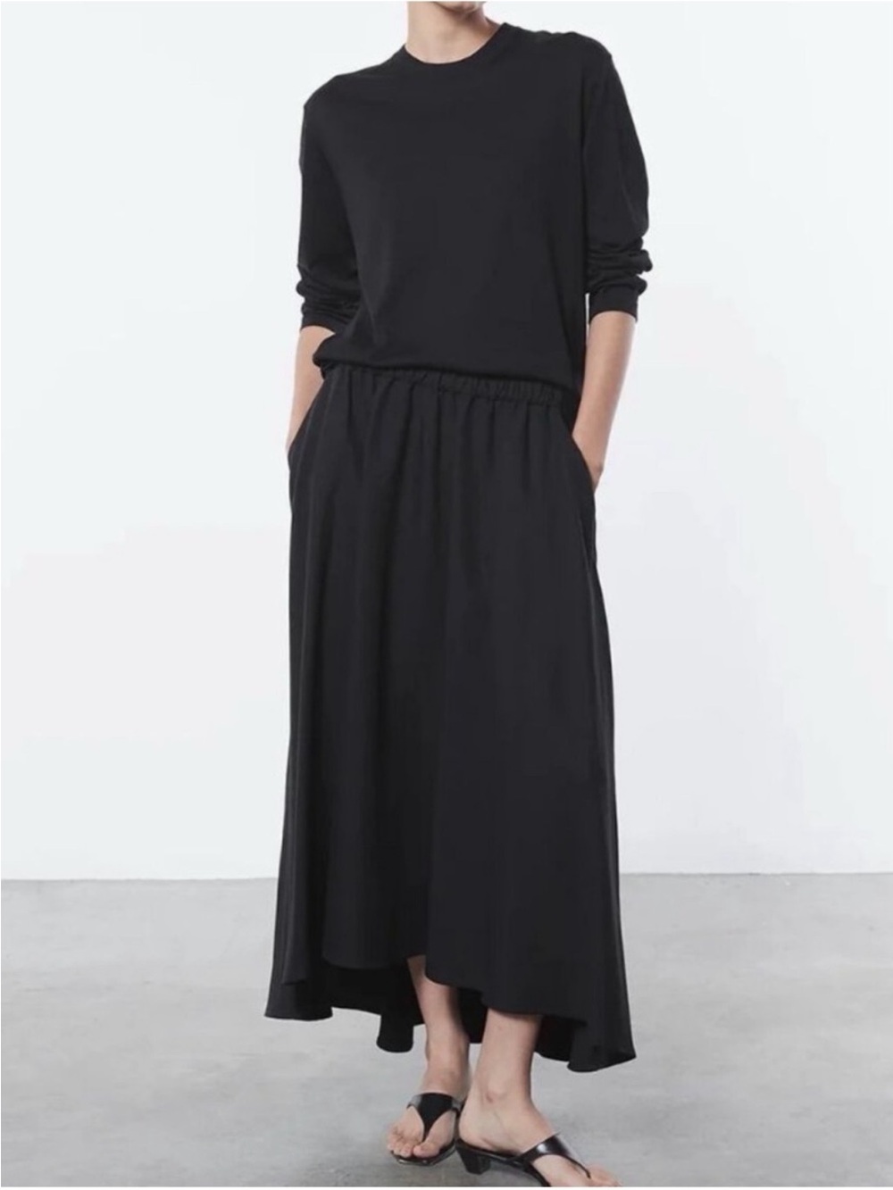 Enza Costa Twill Circle Midi Skirt - Picture 4 of 6